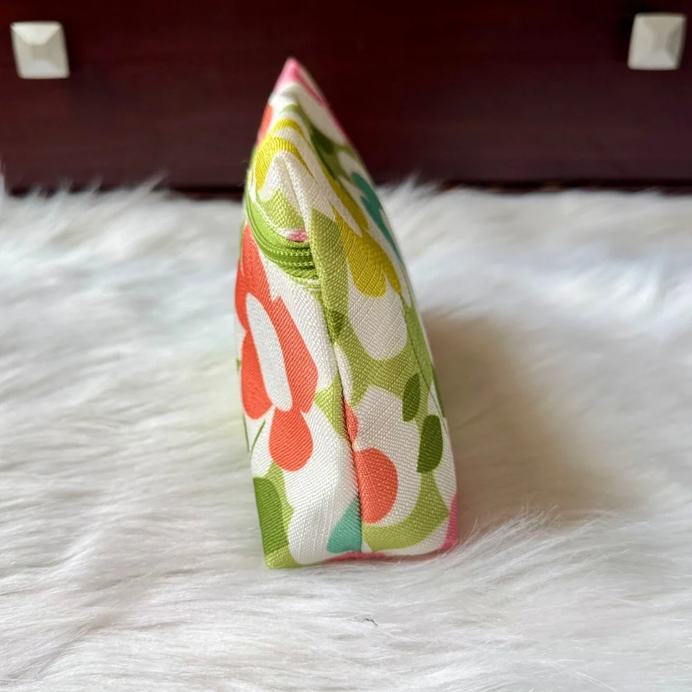 Clinique Retro Floral Cosmetic Pouch Zipper‎ Bag